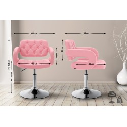 Sillón orejero Dublin en piel sintética rosa