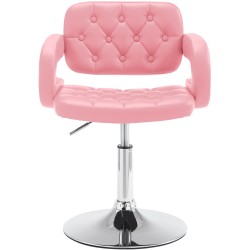 Sillón orejero Dublin en piel sintética rosa