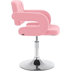 Sillón orejero Dublin en piel sintética rosa