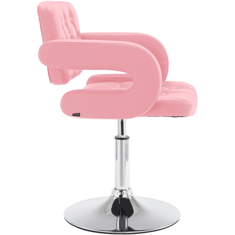 Sillón orejero Dublin en piel sintética rosa