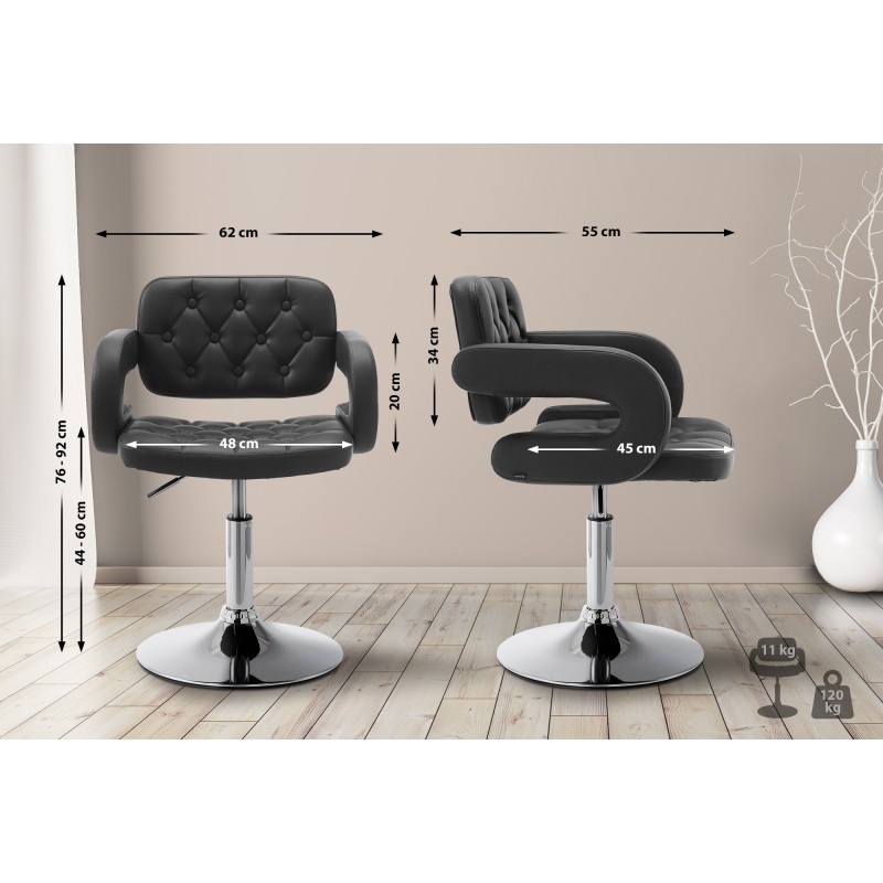 Sillón orejero Dublin en piel sintética negra