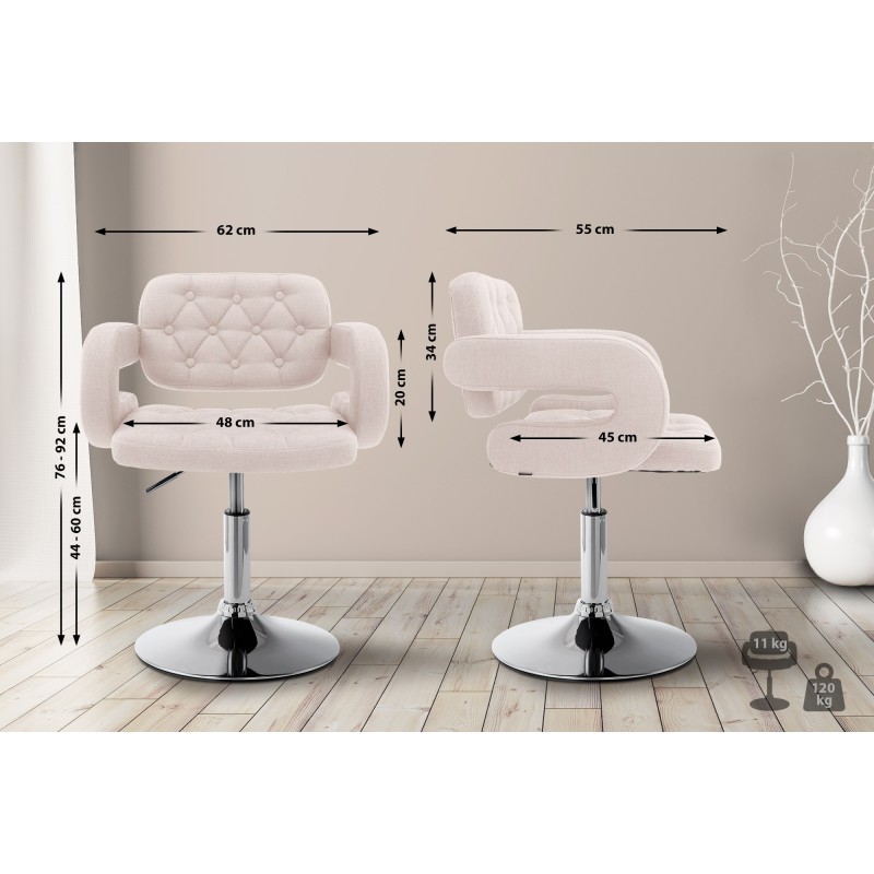 Sillón orejero Dublín en tela beige