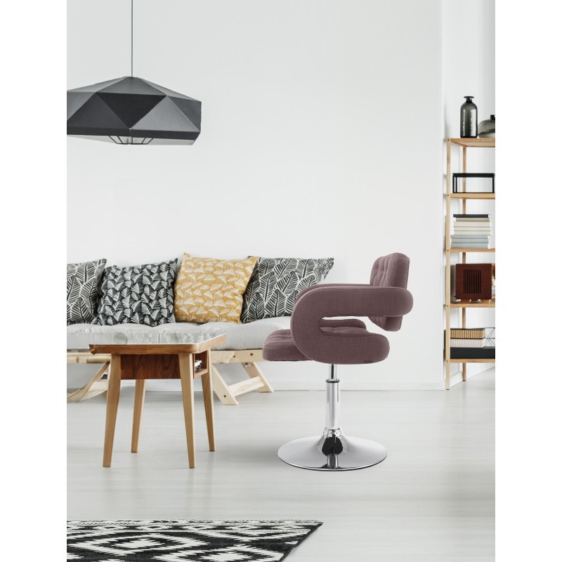 Sillón orejero Dublín en tela marrón