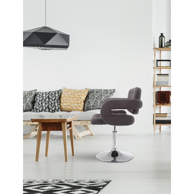 Sillón orejero Dublin en tela gris oscuro