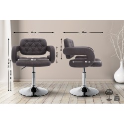 Sillón orejero Dublin en tela gris oscuro