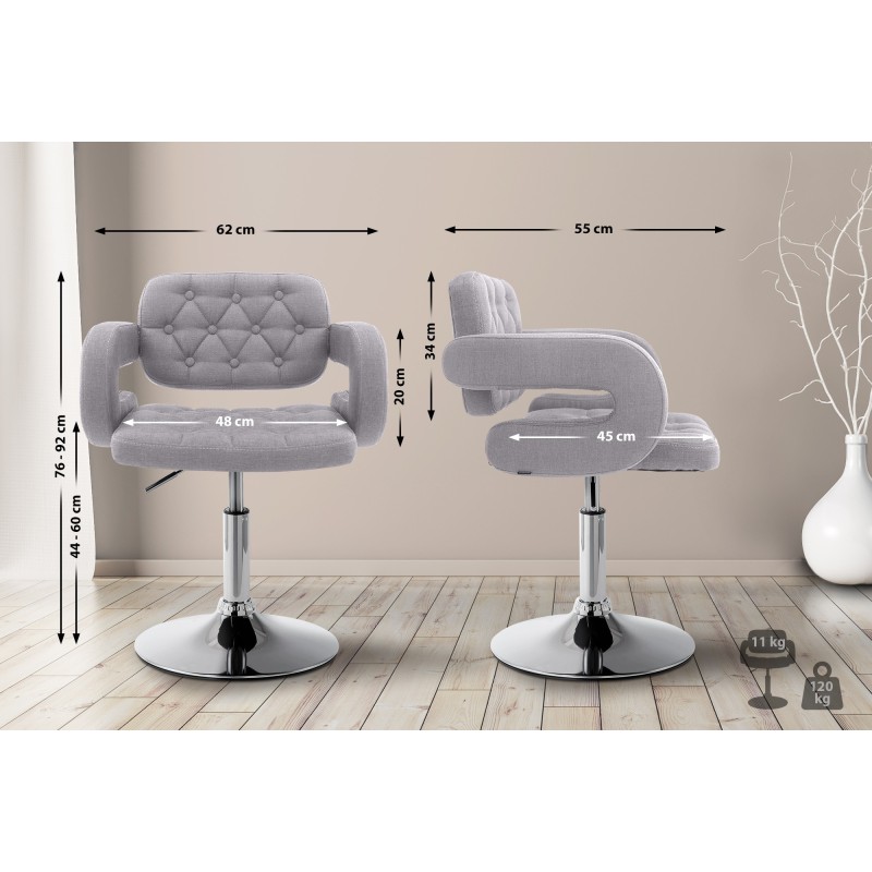 Sillón orejero Dublin en tela gris