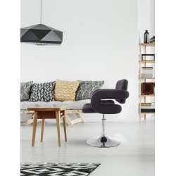 Sillón orejero Dublin en tela negra