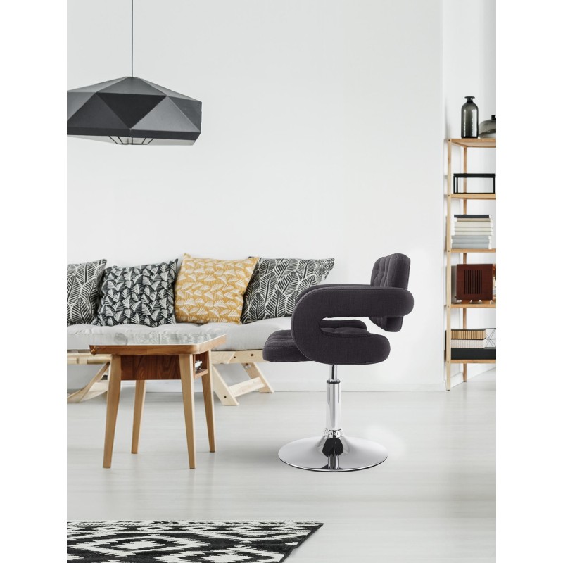 Sillón orejero Dublin en tela negra