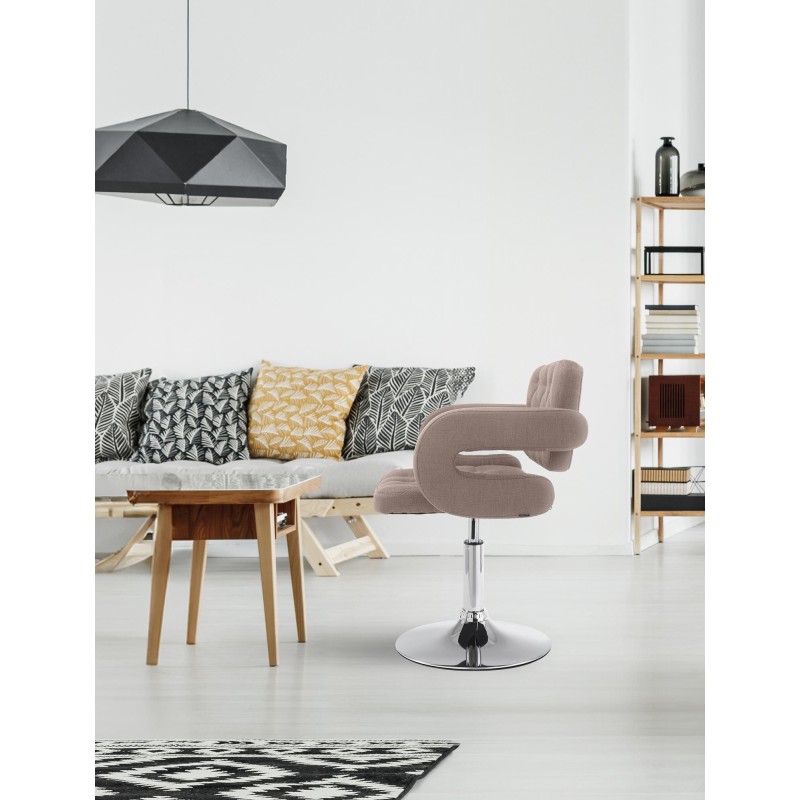 Sillón orejero Dublin en tela color topo