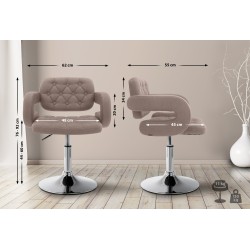 Sillón orejero Dublin en tela color topo