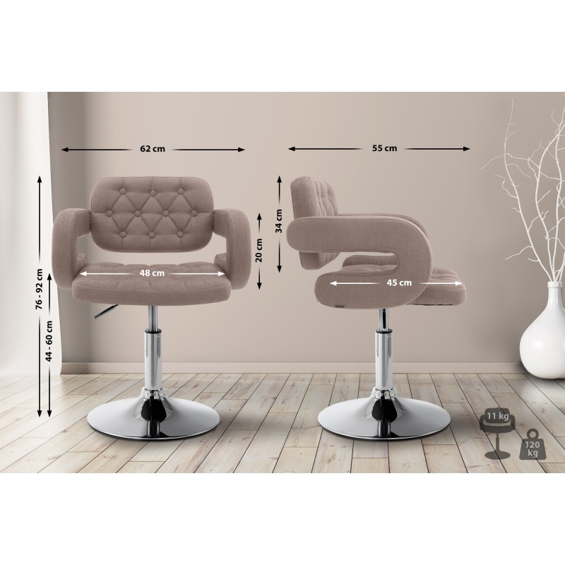 Sillón orejero Dublin en tela color topo