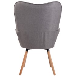 Sillón orejero Ashford en tela gris natural