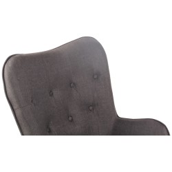 Sillón orejero Ashford en tela Natura gris oscuro