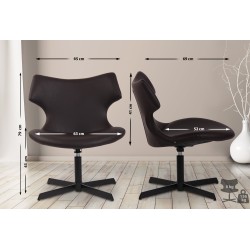 Sillón orejero Welland en piel sintética marrón