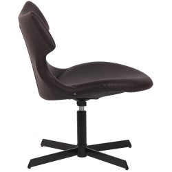 Sillón orejero Welland en piel sintética marrón