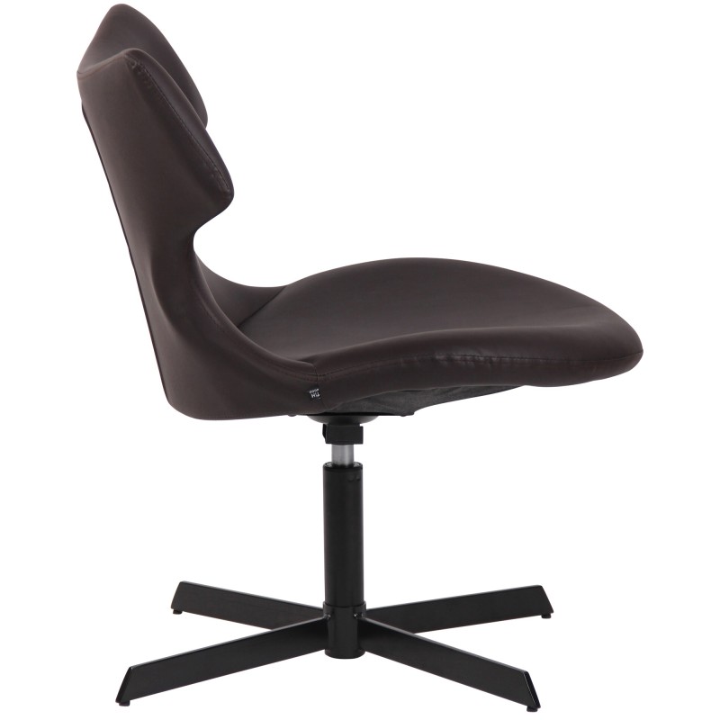 Sillón orejero Welland en piel sintética marrón