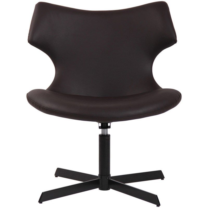 Sillón orejero Welland en piel sintética marrón