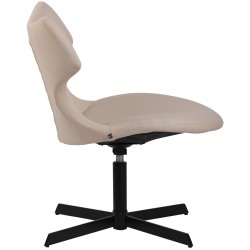 Sillón orejero Welland en piel sintética color crema