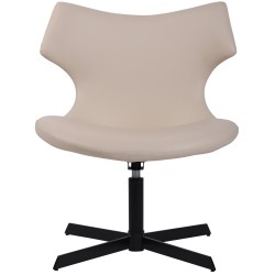 Sillón orejero Welland en piel sintética color crema