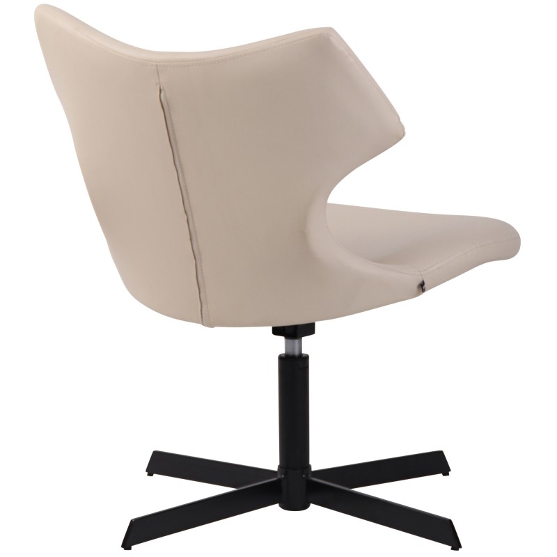 Sillón orejero Welland en piel sintética color crema