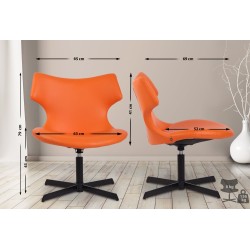 Sillón orejero Welland en piel sintética naranja