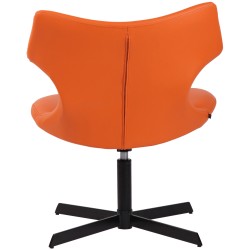 Sillón orejero Welland en piel sintética naranja
