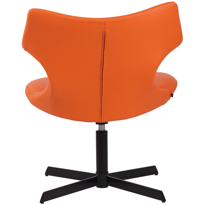 Sillón orejero Welland en piel sintética naranja