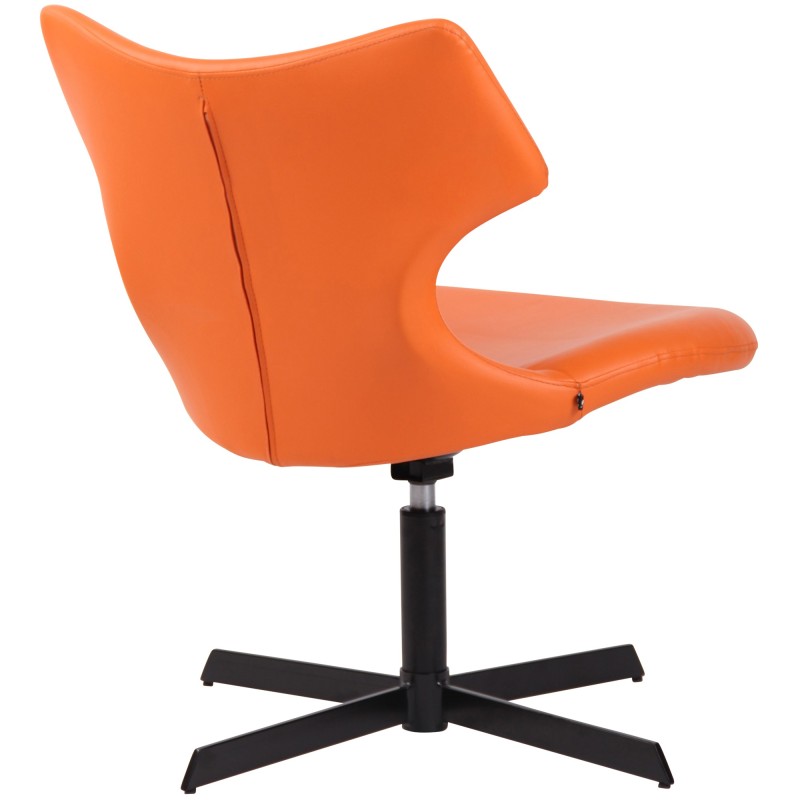 Sillón orejero Welland en piel sintética naranja