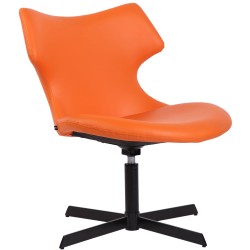 Sillón orejero Welland en piel sintética naranja