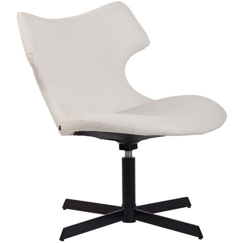 Sillón orejero Welland en piel sintética blanca