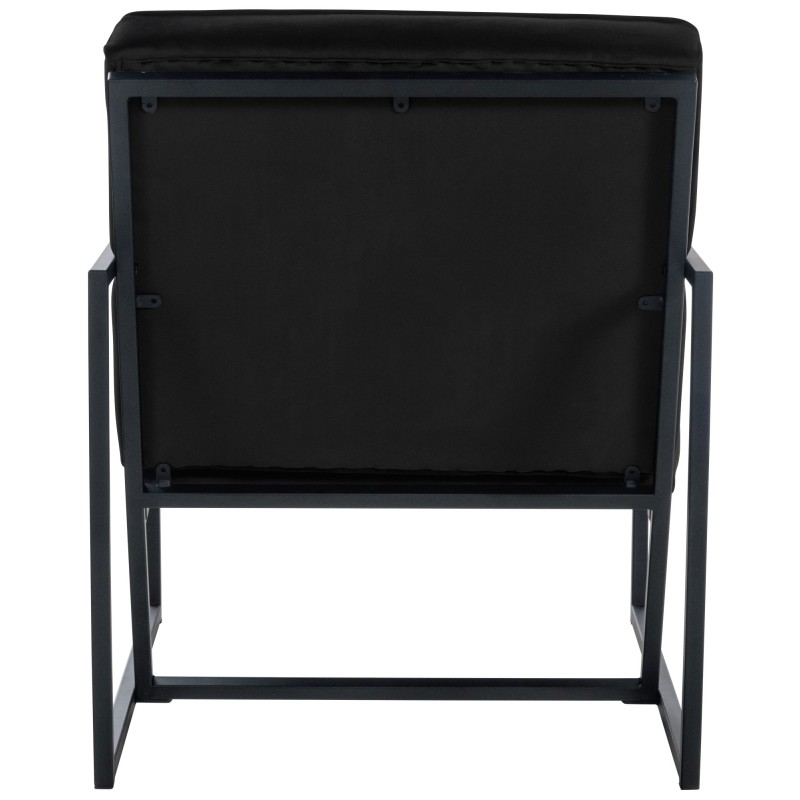 Sillón orejero Avon en terciopelo negro