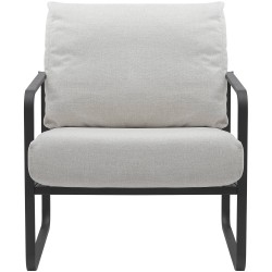 Sillón orejero Manea en tela color crema