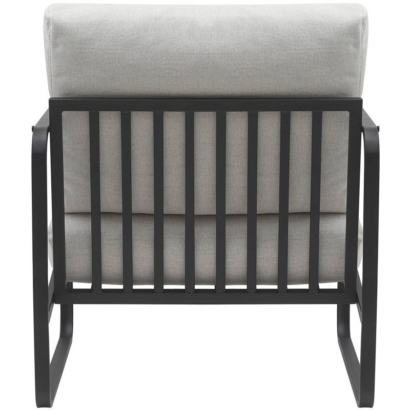 Sillón orejero Manea en tela color crema