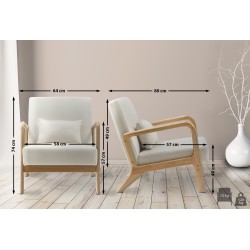 Sillón Hibbing en tela color crema