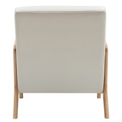 Sillón Hibbing en tela color crema