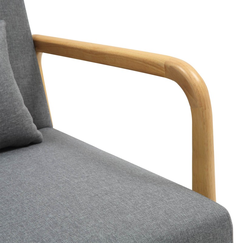 Sillón Hibbing en tela gris claro