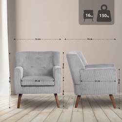 Sillón Kioni Cord, gris Sillón Kioni Cord, gris