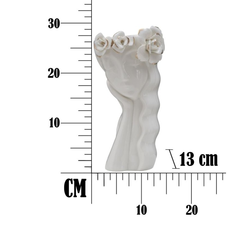 Jarrón con forma de mujer encantadora (14,8 x 13 x 29 cm)