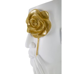 Jarrón con forma de cara y flores, 14 x 13 x 27 cm