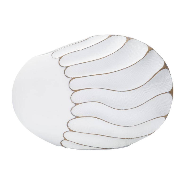 Jarrón de poliresina con líneas refinadas, 34 x 11,5 x 24,5 cm