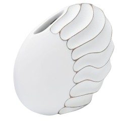 Jarrón de poliresina con líneas refinadas, 34 x 11,5 x 24,5 cm