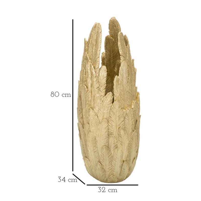 Elegante jarrón de plumas 32 x 34 x 80 cm