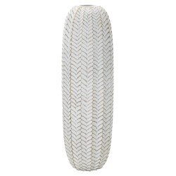 Impresionante jarrón de resina con forma de hoja, 20 cm de diámetro x 67 cm de alto.