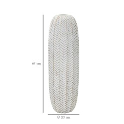 Impresionante jarrón de resina con forma de hoja, 20 cm de diámetro x 67 cm de alto.