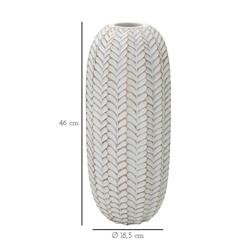Jarrón de resina con forma de hoja delgada CM Ø 18,5 x 46