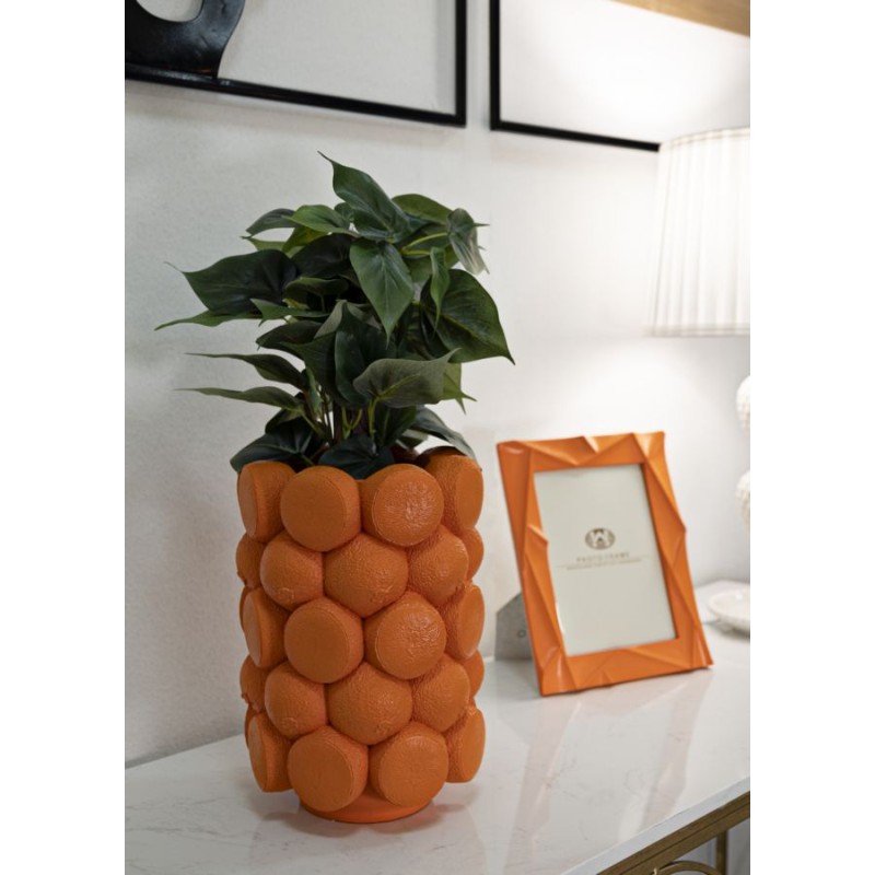 Jarrón decorativo naranja CM Ø 19X28