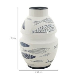 Jarrón artístico con forma de pez CM Ø 21X31