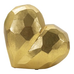 Jarrón Corazón Dorado, Elegante, 19x9x18 cm