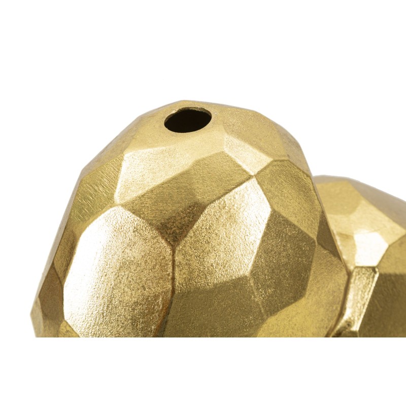 Jarrón Corazón Dorado, Elegante, 19x9x18 cm