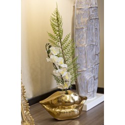 Jarrón con forma de labios glamurosos, 23 x 8 x 12 cm